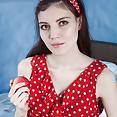 Maia models a red dress and masturbates in bed - image control.gallery.php