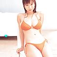 Rio Natsume posing in sexy orange bikini her natural breasts - image control.gallery.php
